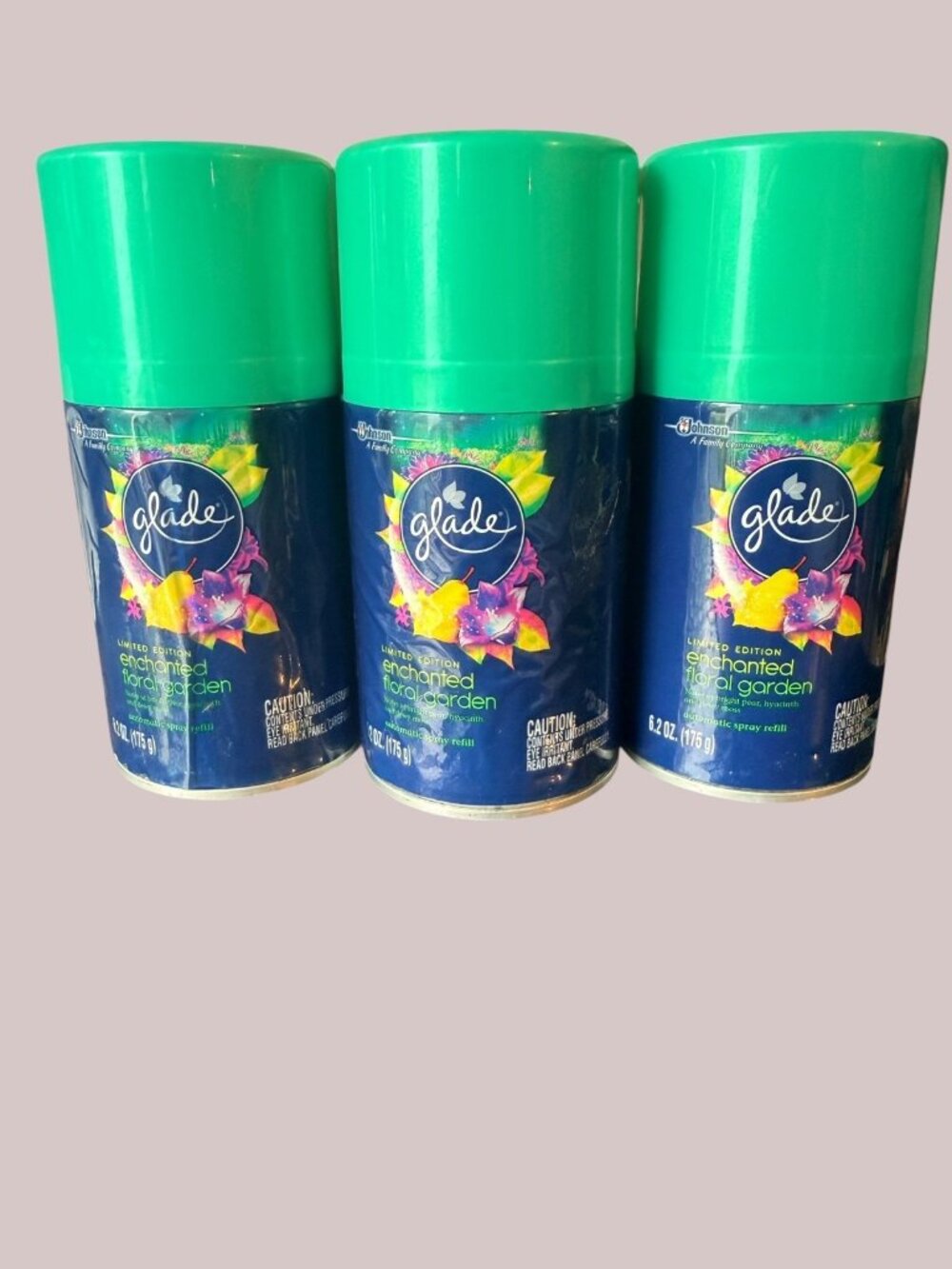 3 Glade Automatic Spray Refill  Enchanted Floral Garden 6.2 Oz